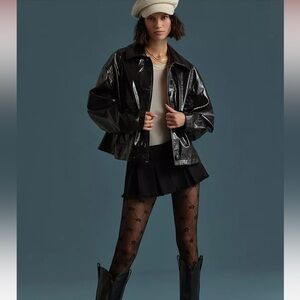 Free People Vegan Leather Kitty Swing Jacket NWOT
